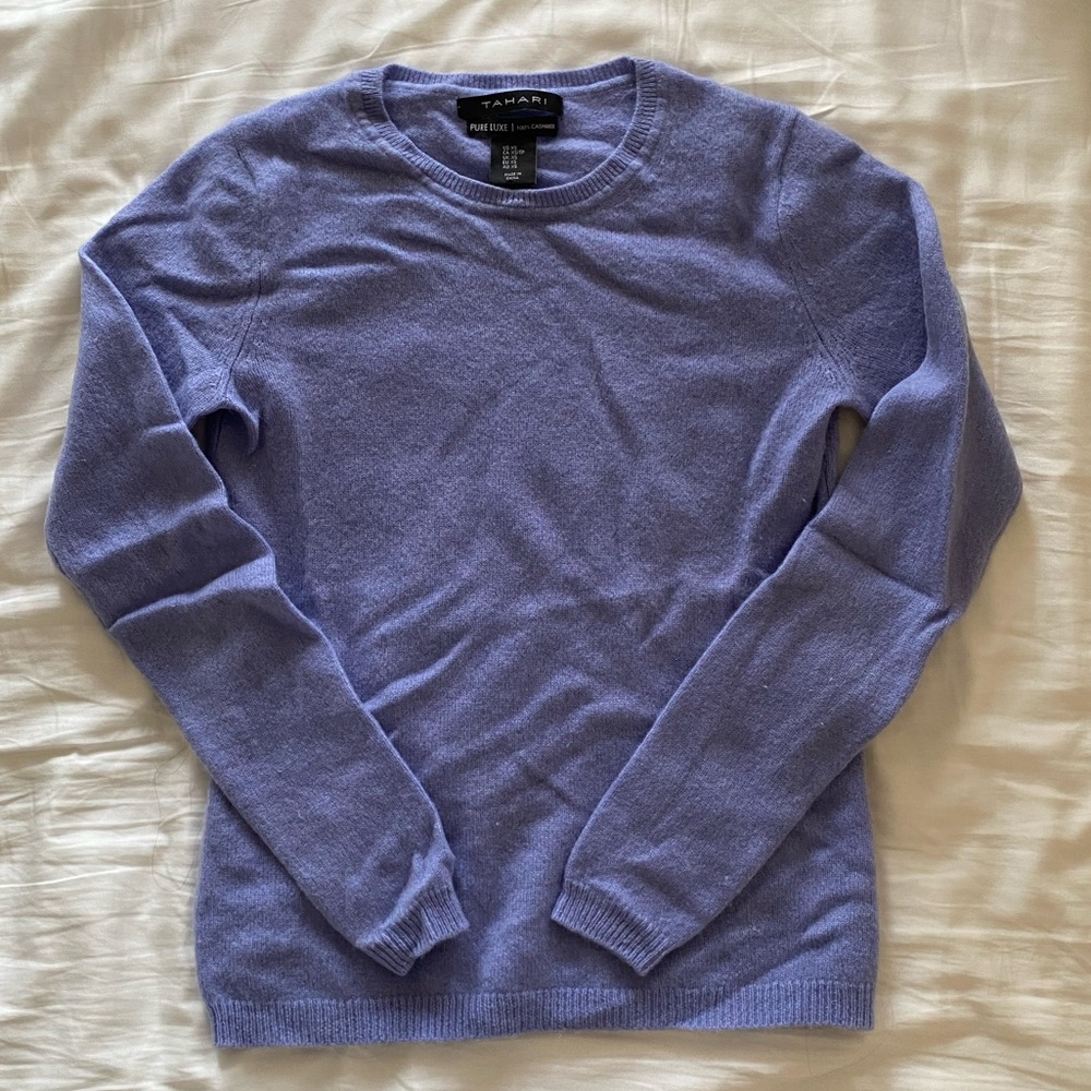Tahari 100% Cashmere Periwinkle Sweater